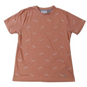 Denim & Flower Men's Medium Peach Colored Short Sleeve Pineapple Print T-Shirt